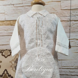 Baby Boy Christening Outfit Prince Model, White Blessing or Baptism, Boy Baptism Outfit, Four Pieces Traje Modelo Español Color Blanco
