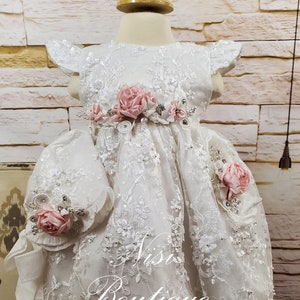 Free Shipping Baptism Dress, Christening Gown, Baby Girl White Dress, Any Special Occasion Dress, Hermoso vestido Blanco Bautizo