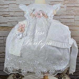 Darmowa dostawa Sukienki do chrztu, Sukienki do chrztu, Biała sukienka dla dziewczynki, Sukienki na specjalne okazje, Hermoso vestido Blanco Bautizo