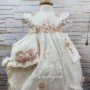 Free Shipping Baptism Dress, Christening Gown, Baby Girl Ivory Dress, Any Special Occasion Dress, Hermoso Vestido Ivory Bautizo