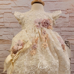 Vestido de bautismo con envío gratuito, vestido de bautizo, vestido de marfil para niña, vestido para cualquier ocasión especial, hermoso vestido de bautizo de marfil