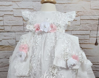 Spedizione gratuita Abito da battesimo, Abito da battesimo, Abito bianco per bambina, Abito per qualsiasi occasione speciale, Hermoso vestido Blanco Bautizo