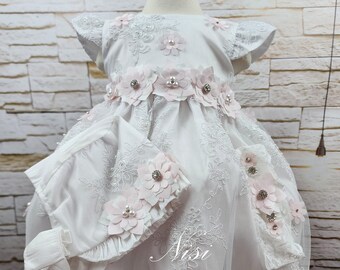 Spedizione gratuita Abito da battesimo, Abito da battesimo, Abito bianco per bambina, Abito per qualsiasi occasione speciale, Hermoso vestido Blanco Bautizo