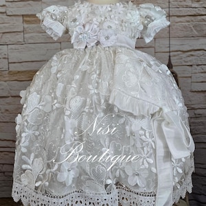 Vestido de bautizo con envío gratuito, vestido de bautizo, vestido blanco para niña, vestido para cualquier ocasión especial, hermoso vestido blanco bautizo