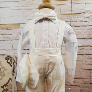Free Shipping!! Baby Boy Suit Outfit, Any Elegant Occasion Outfit, Boy Ivory Color Outfit, Four Pieces.