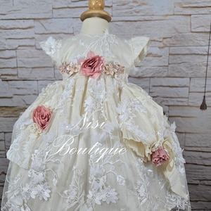 Free Shipping Baptism Dress, Christening Gown, Baby Girl Ivory Dress, Any Special Occasion Dress, Hermoso Vestido Ivory Bautizo