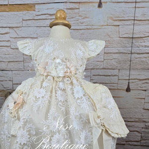 Free Shipping Baptism Dress, Christening Gown, Baby Girl Ivory Dress, Any Special Occasion Dress, Hermoso Vestido Ivory Bautizo