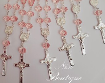 24 Pezzi Di Mini Rosario Bomboniere Argento Nero, Battesimo, Prima - Foto 7