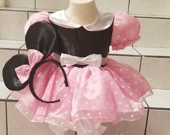 Free Shipping!! Girl Minnie Dress or Minnie Mouse Costume, Baby Girl Dress