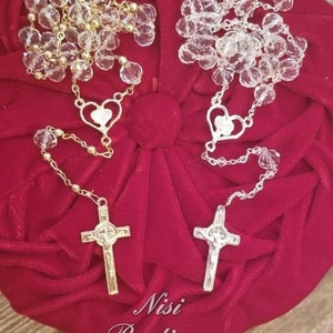 Handcrafted Beautiful Silver or Gold Rosary, Wedding Rosary,Communion Rosary,Christening Rosary,Confirmation Rosary, Rosary Gift.