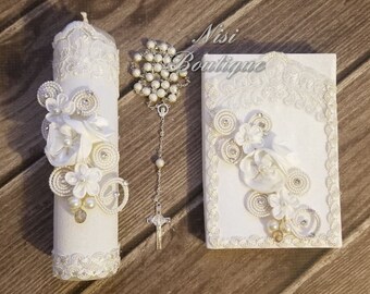 first communion candle set girl