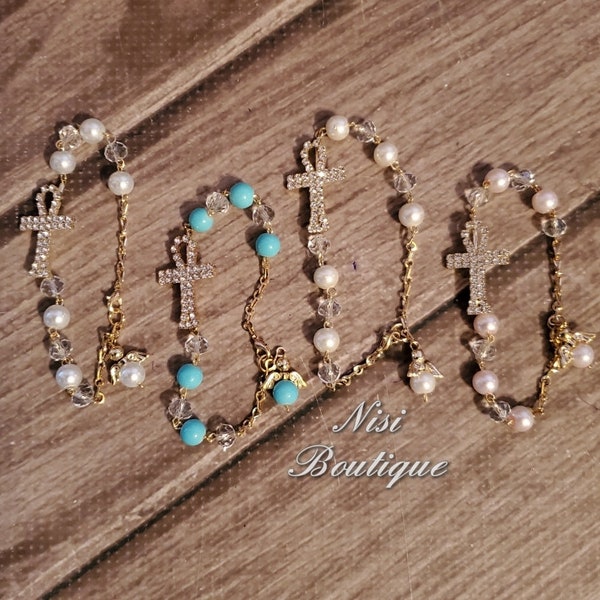 Beautiful Handmade Gift of One Dozen Bracelets, Detachable Brazalete, Colors Gold with Ivory, White, Green or Pink, Any Occasion Favors