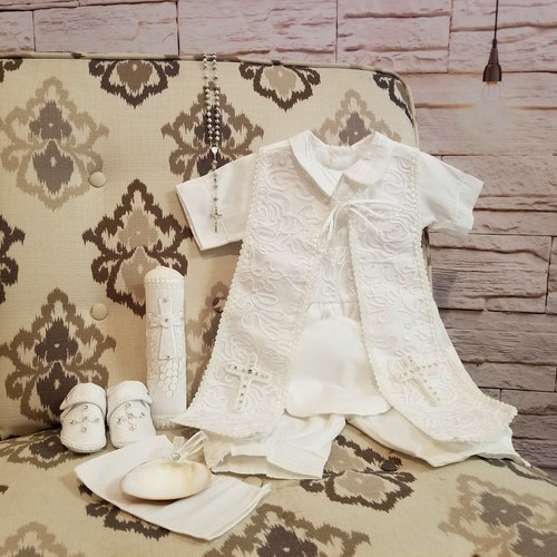Baby Boy Christening Outfit 9 Pieces Set White Blessing or Etsy