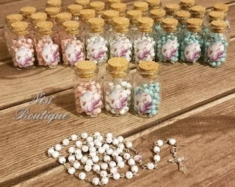 ivory 50 baptism rosary acrylic rosary mini rosary suitable for the first holy communion baptism party gift suitable for Recuerditos De BautismoChristening FavorsDecenarios finger rosary