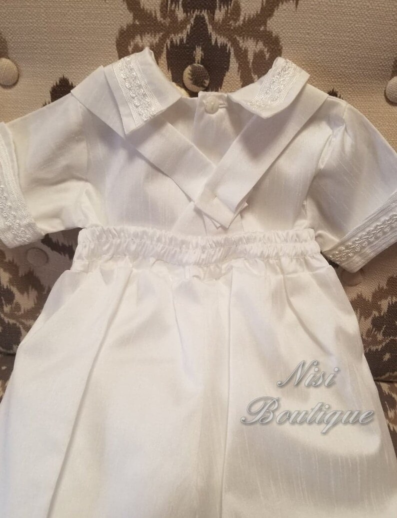 white blessing outfit baby boy
