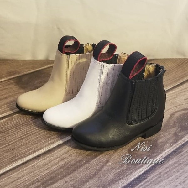 Charro  White,Beige or Black Boots, Finest Leather,Mariachi Boots,Baby Boys or Girls Boots,Botas Blancas,Beige o Negras De Charro para Niños