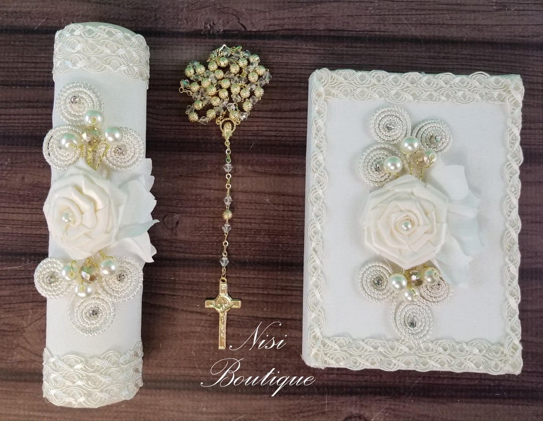 Spanish Ritual Candles Beautiful Spanish Communion Candle Set, Ivory First Communion Candle ...
