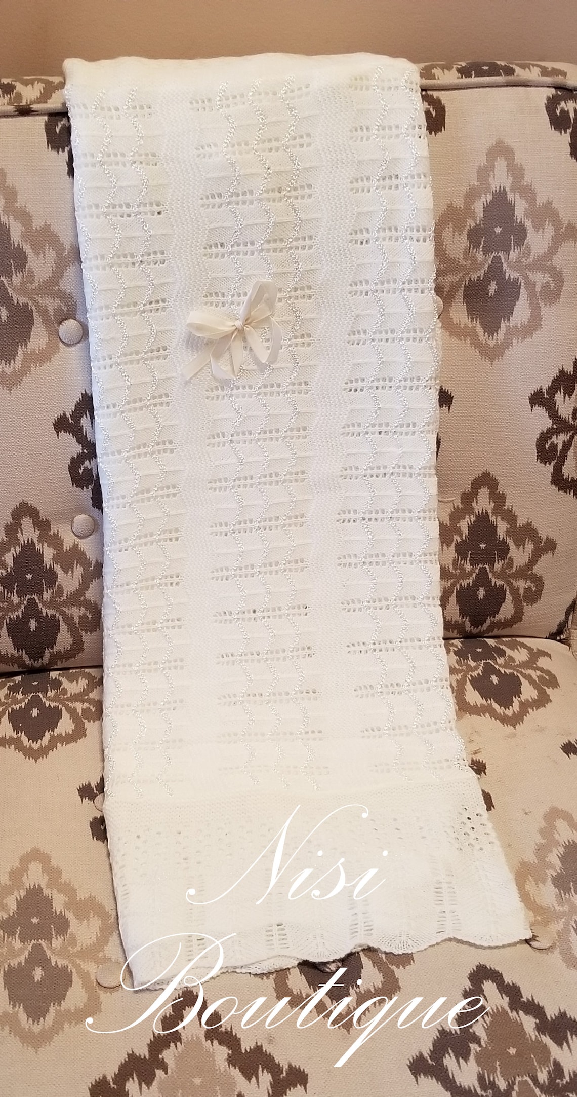 Beautiful Ivory Baby Blanket Baby Crochet Blanket Baptism Etsy
