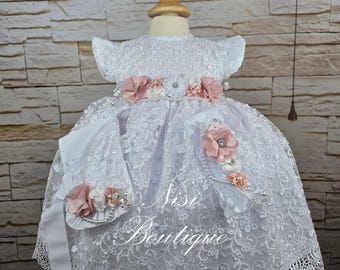 Abito da battesimo con spedizione gratuita, abito da battesimo, abito bianco per bambina, abito per qualsiasi occasione speciale, Hermoso vestido Blanco Bautizo