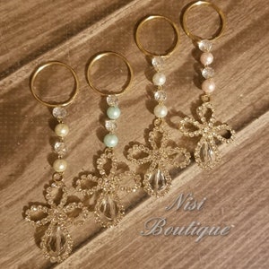 12 Pieces of Favors, Beautiful Key chain of Gold Color, Baptism Favors, Baby Shower Favors,  Key Chain Baby Favors