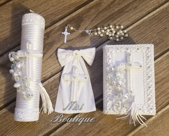 first communion candle set boy