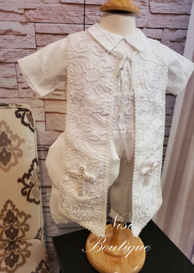 Baby Boys White Christening Baptism Outfit (8470)