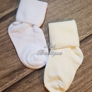 Christening, Baptism Boy Socks, White or Ivory, Nylon, Perfect for Special Occasion, Boy Baptism Outfit image 1