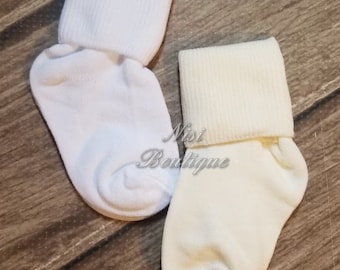 Christening, Baptism Boy Socks, White or Ivory, Nylon, Perfect for Special Occasion, Boy Baptism Outfit