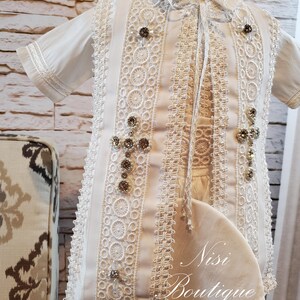 Baby Boy Christening Outfit 9 Pieces Set, White Blessing or Baptism ...