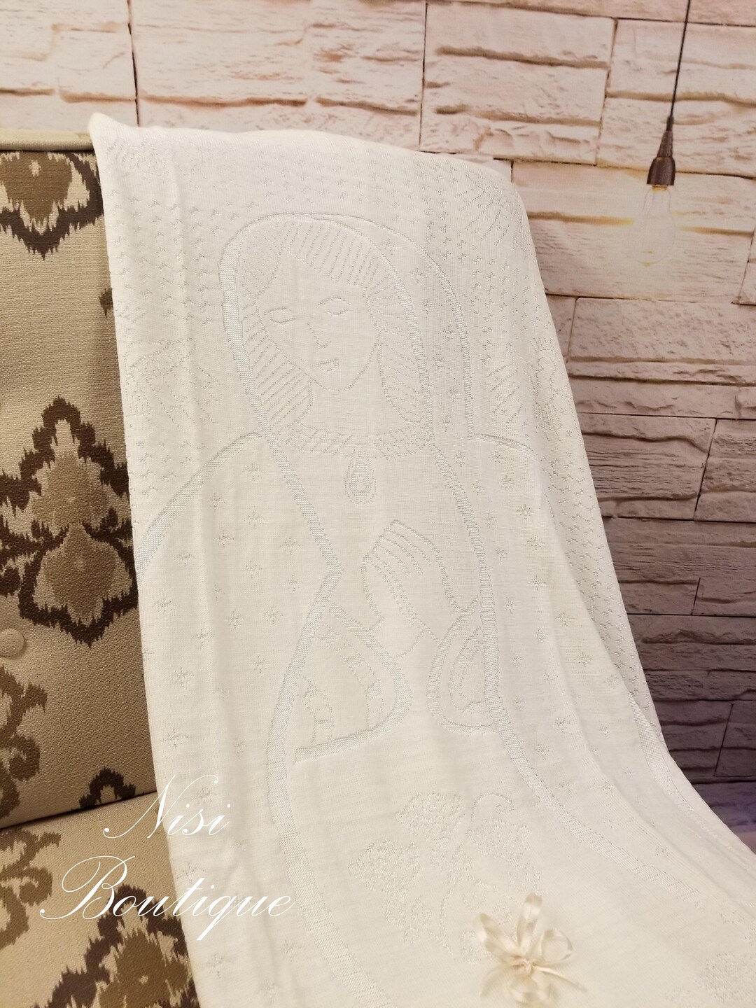 Beautiful Ivory Baby Blanket Baby Crochet Blanket Baptism Etsy