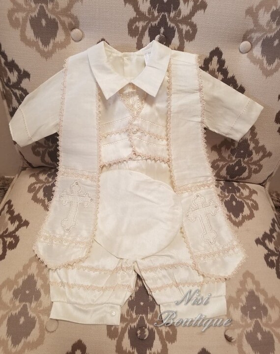 baby boy ivory christening outfit