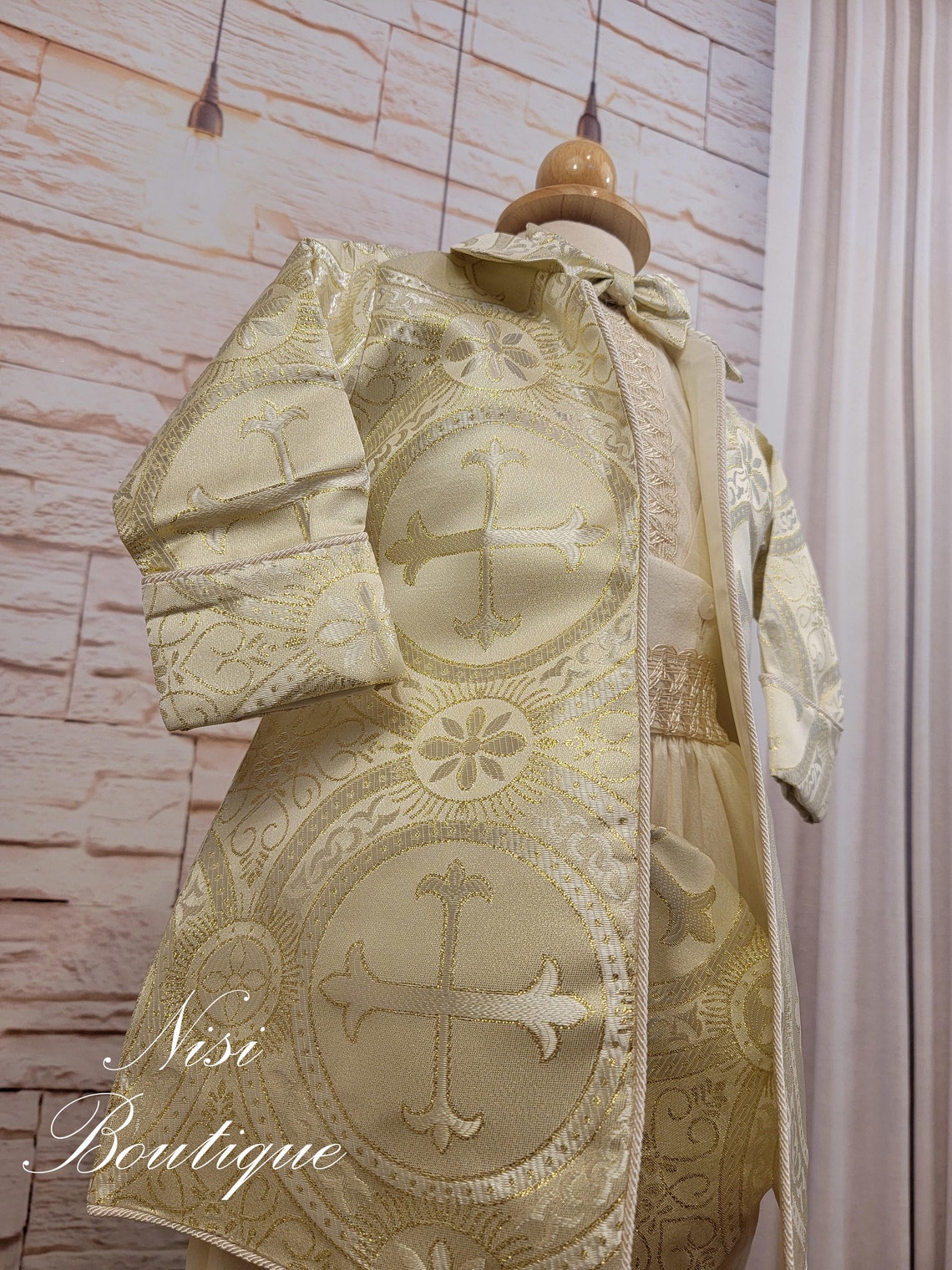 Baby Boy Christening Outfit Ivory Gold Blessing or Baptism Etsy