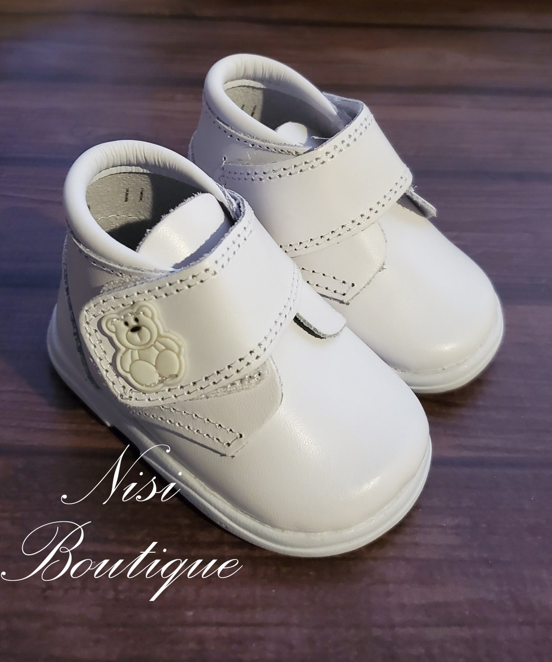 Beautiful Baptism or Any Occasion Baby Boy Shoes, White Christening Boy