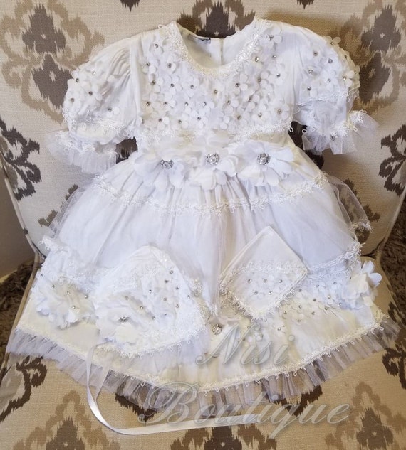 baby girl white dress for baptism