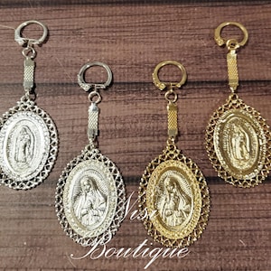 12 Piezas De Favores, Hermoso Llavero de Oro o Plata Nuestra Señora Guadalupe, Favores De Bautismo, Favores Baby Shower, Llavero Baby Favors