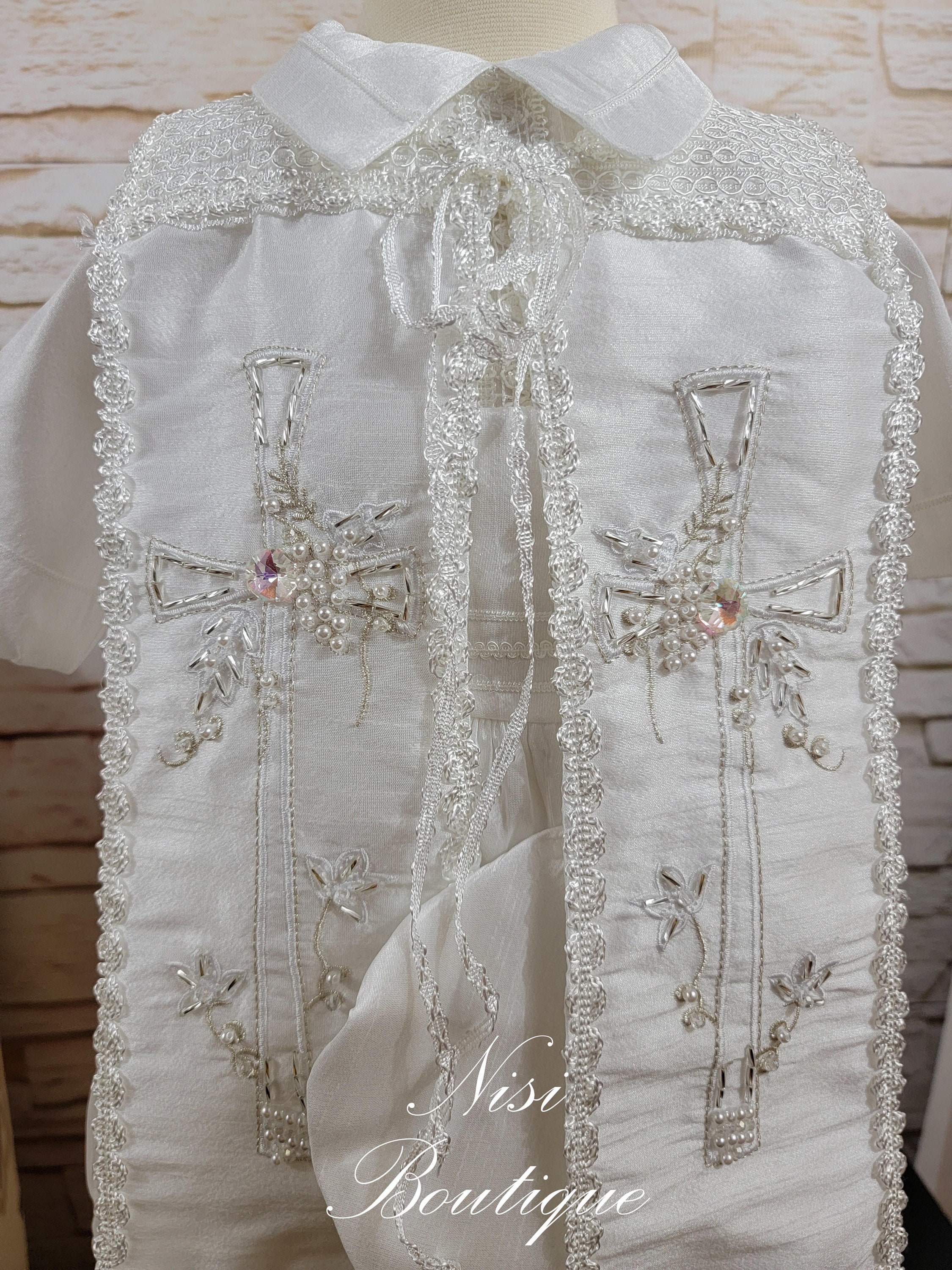 Baby Boy Christening Outfit, White Blessing Or Baptism Four Pieces Traje Modelo Español De 4 Piezas Color Blanco