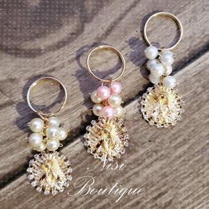 12 stuks bedankjes, mooie sleutelhanger van goud wit, beige of roze Our Lady Guadalupe, doopbedankjes, babyshowerbedankjes, sleutelhangerbedankjes