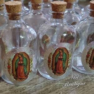 12 piezas de favores, hermosos favores de botellas de agua bendita, favores de cualquier ocasión, favores de bebé, recuerdos de botellitas para agua bendita