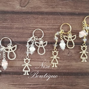 12 Pieces of Favors, Beautiful Keychain of Gold Color, Baptism Favors, Baby Shower Favors,  Keychain Baby Favors,Angel and Girl Design