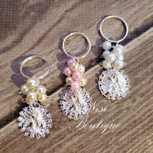 12 Pieces of Favors, Beautiful Keychain of Silver White, Beige or Pink Our Lady Guadalupe, Baptism or Baby Shower Favors, Keychain Favors