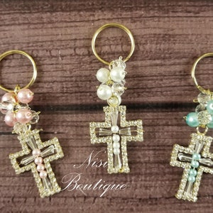 12 Pieces of Favors, Beautiful Keychain of Gold Color, Baptism Favors, Baby Shower Favors,  Keychain Baby Favors