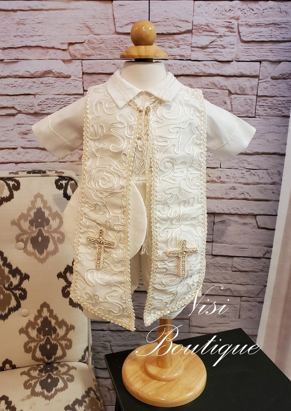 Ivory baby hotsell boy christening outfits