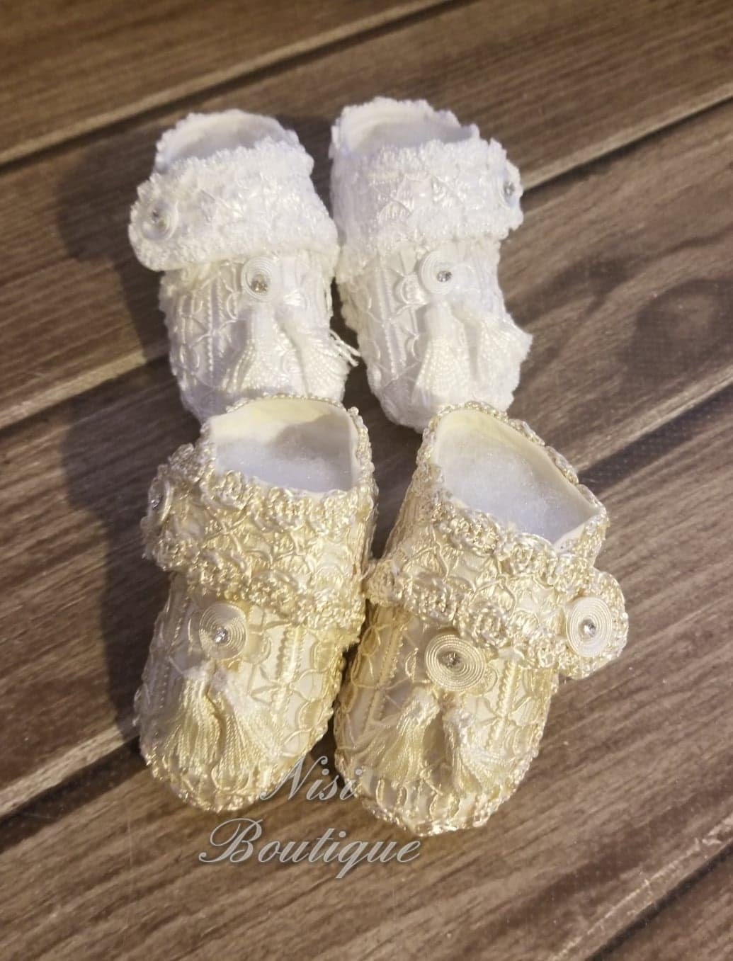 baby boy white christening shoes