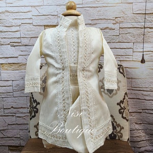 Baby Boy Christening Outfit Prince Model, Ivory Blessing or Baptism, Boy Baptism Outfit, Four Pieces Traje Modelo Español Color Blanco