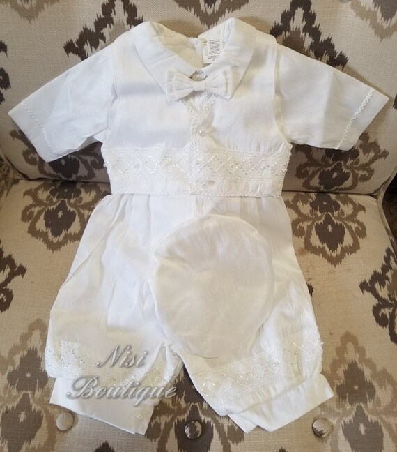 white baptism outfit boy