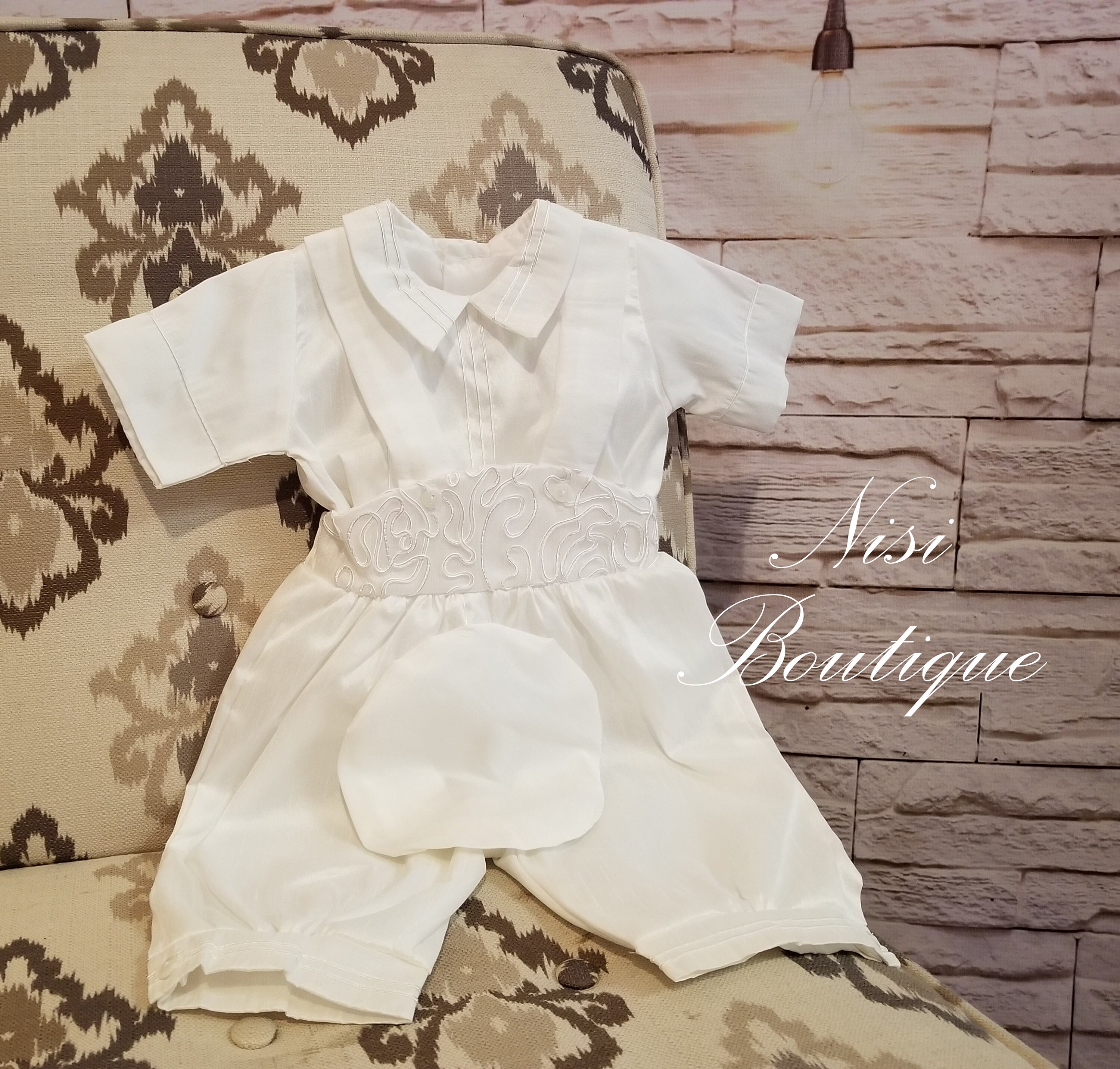 Baby Boy Christening Outfit 9 Pieces Set, White Blessing or Baptism ...