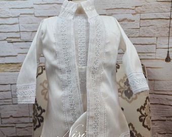 Tenue de baptême bébé garçon, modèle Prince, bénédiction ou baptême blanc, tenue de baptême garçon, quatre pièces Traje Modelo Español court couleur blanc