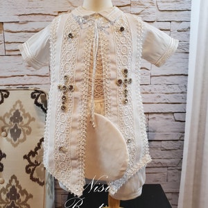 Baby Boy Christening Outfit 9 Pieces Set, White Blessing or Baptism ...