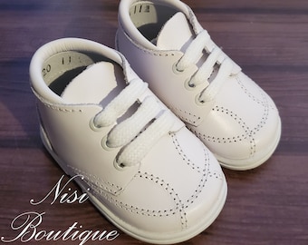 Beautiful Baptism or Any Occasion Baby Boy Shoes, White Christening Boy Shoes, Baby Boy Shoes, White Baby Boy Shoes, Zapatos Color Blanco