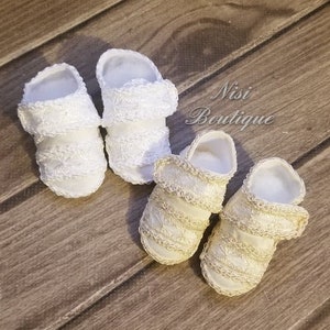 Beautiful Baptism Baby Boy Shoes, Ivory or White Christening Boy Shoes, Baby Boy Shoes, Ivory Baby Boy Shoes, White Baby Boy Shoes